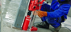 Применение установки алмазного бурения Hilti DD 120