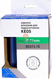 Упаковка коронки алмазной для подрозетников Keos Professional M16-SDS Plus 72/70 мм